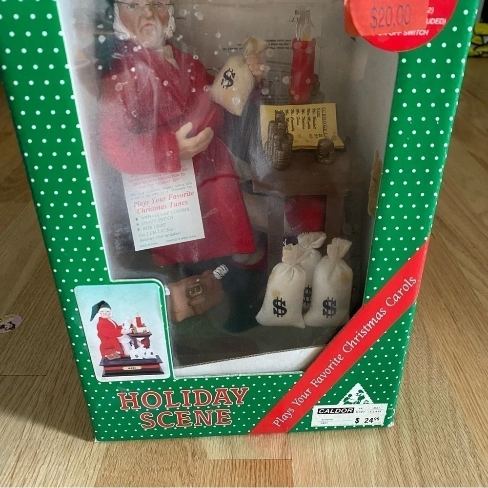 Vintage Scrooge Dickens Holiday Creations Scene Decor Musical Christmas Carols